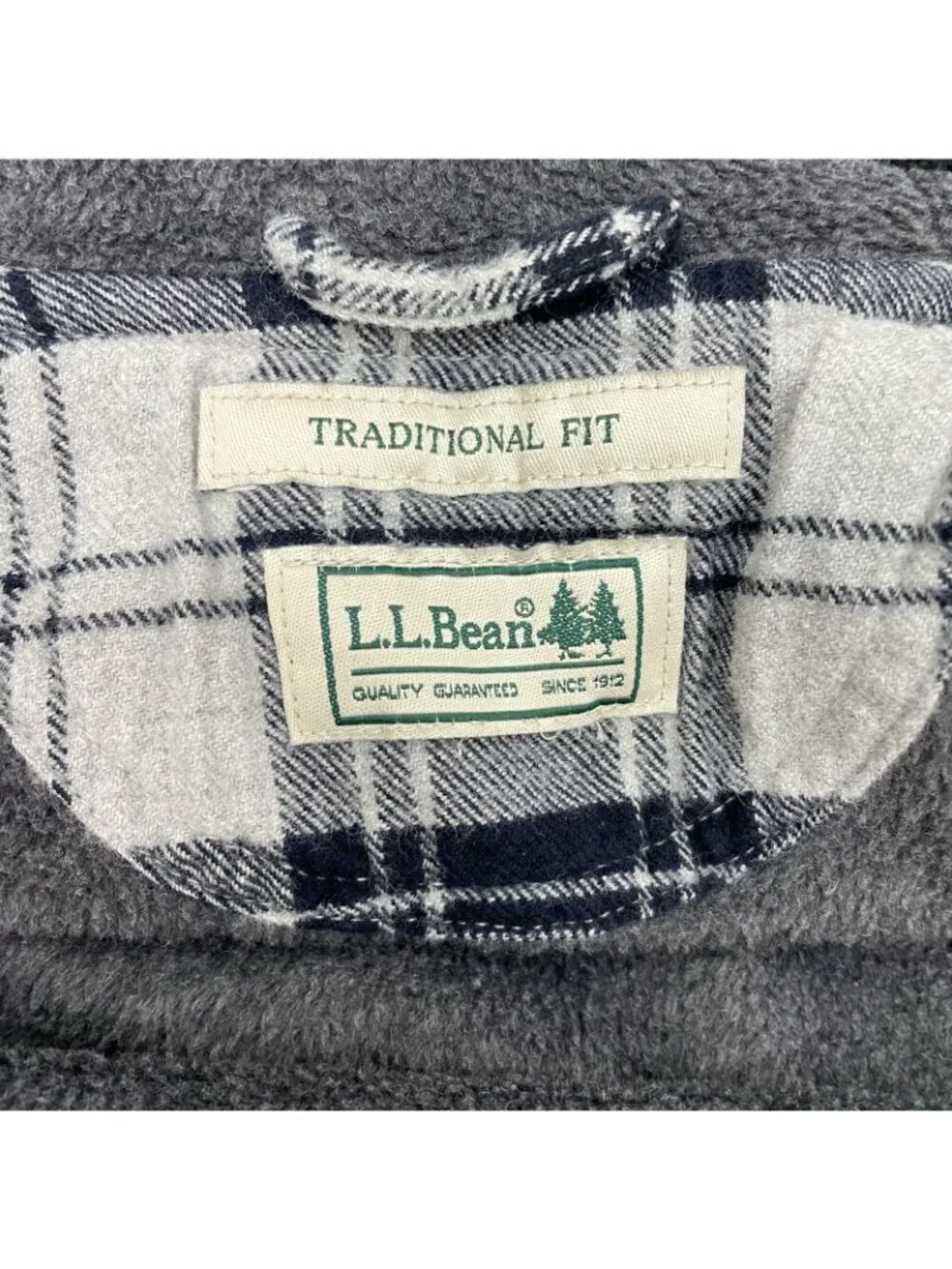 LL Bean Shacket Shirt Jacket Plaid Fleece Lined Hooded Pockets Black Mens XXL